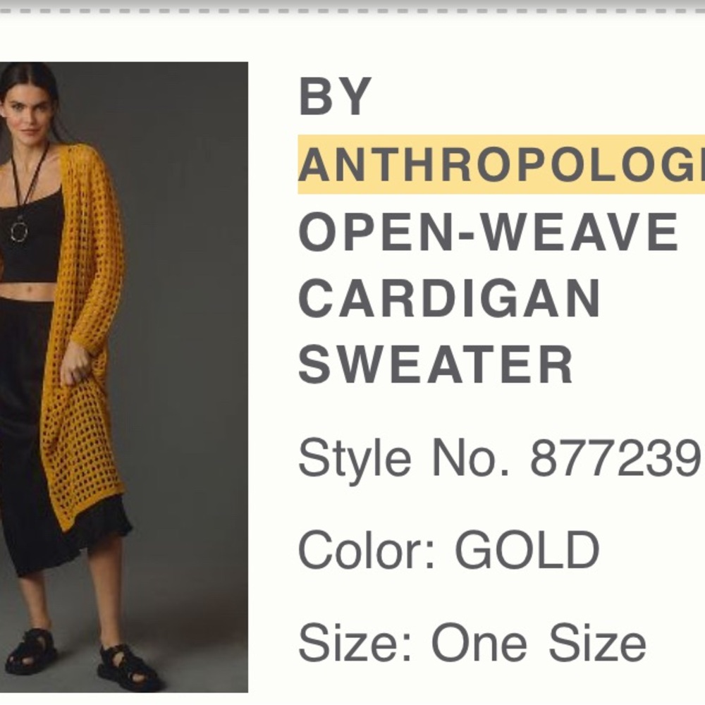 Anthropologie Open weave cardigan-one size